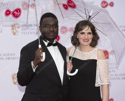 Babou Ceesay and Anna Ceesay attend the Virgin TV British Academy Television Awards at Royal Festival Hall. London, UK. 14/05/2017