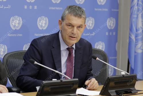Presser by Philippe Lazzarini today at UN