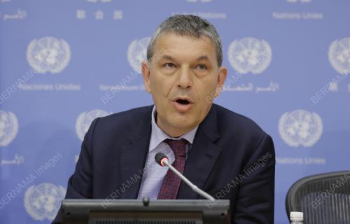 Presser by Philippe Lazzarini today at UN