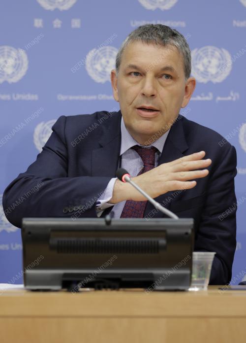 Presser by Philippe Lazzarini today at UN