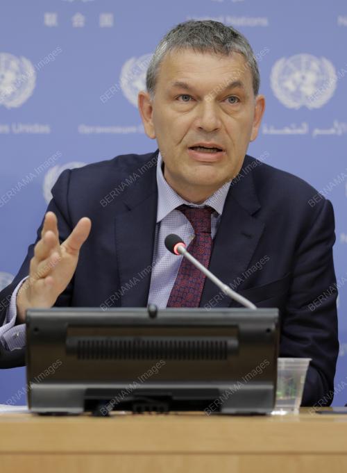 Presser by Philippe Lazzarini today at UN
