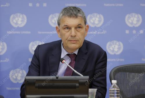 Presser by Philippe Lazzarini today at UN