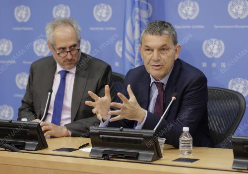 Presser by Philippe Lazzarini today at UN