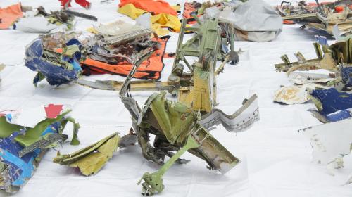 Aftermath of plane crash in Indonesia