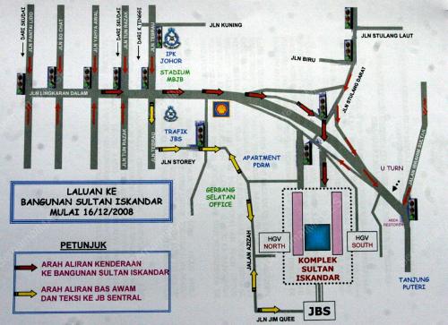 PETA JALAN KE BANGUNAN SULTAN ISKANDAR