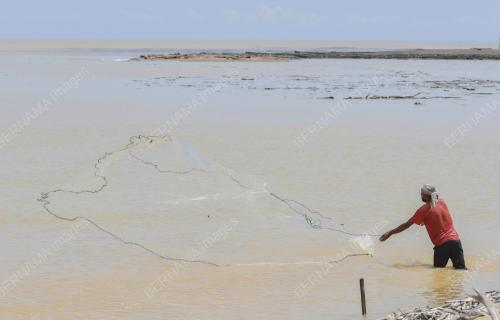 MENJALA IKAN DI PESISIR PANTAI