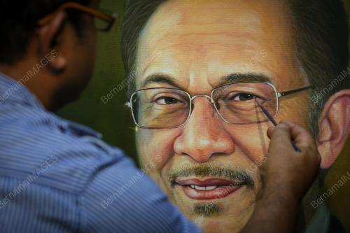 LUKISAN POTRAIT ANUAR IBRAHIM