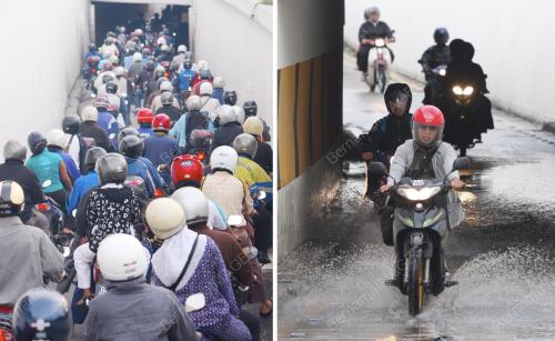 AIR BERTAKUNG DI LALUAN MOTOSIKAL