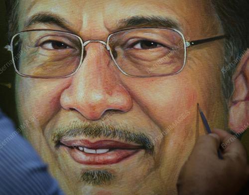 LUKISAN POTRAIT ANUAR IBRAHIM