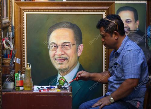 LUKISAN POTRAIT ANUAR IBRAHIM