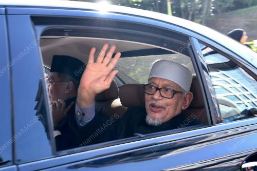 PIMPINAN PARTI MEMASUKI PERKARANGAN ISTANA