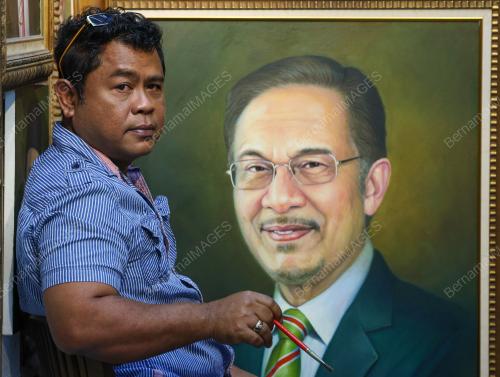 LUKISAN POTRAIT ANUAR IBRAHIM