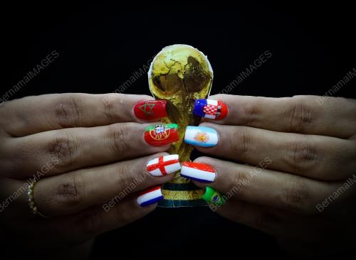 LUKISAN BENDERA FIFA 2022 DI KUKU