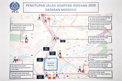 PETA PENUTUPAN JALAN MENGHALA KE DATARAN MERDEKA
