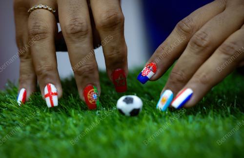 LUKISAN BENDERA FIFA 2022 DI KUKU