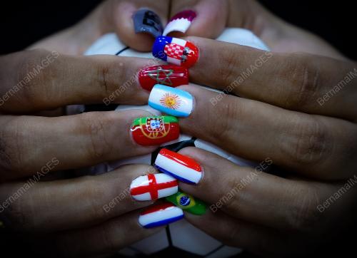 LUKISAN BENDERA FIFA 2022 DI KUKU