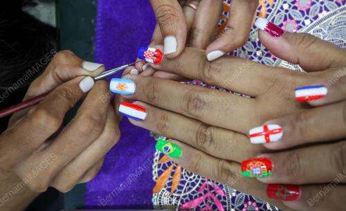 LUKISAN BENDERA FIFA 2022 DI KUKU