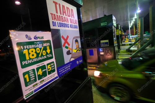 PENGURANGAN KADAR TOL 18 PERATUS DI