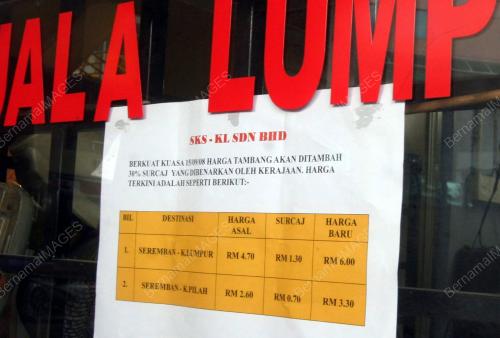 TIKET BAS HENTI-HENTI NAIK HARGA