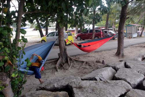 BEREHAT BAWAH POKOK AKIBAT CUACA PANAS