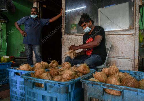 JUALAN KELAPA MENJELANG PERAYAAN THAIPUSAM
