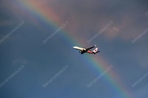 AIRPLANE AND RAINBOW