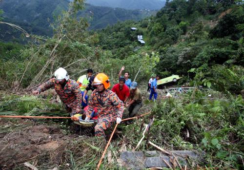 TRAGEDI BUS JATUH GAUNG DI MOYOG