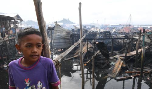 KEBAKARAN DI KAMPUNG LOK URAI PULAU GAYA