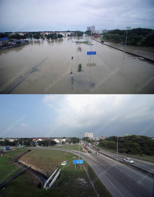 KOMBINASI GAMBAR KEJADIAN BANJIR DAN SELEPAS BANJIR