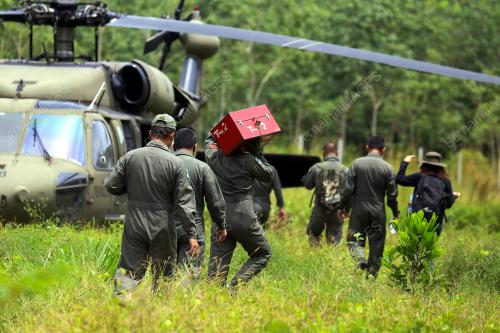 CRASH-LANDED HELICOPTER
