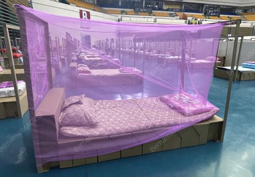 EMPTY BEDS AT A FIELD HOSPITAL